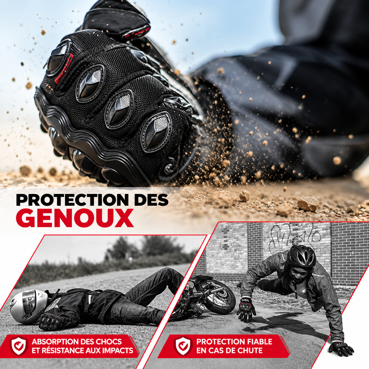Gants de moto tactiques tactiles avec protection des articulations CE