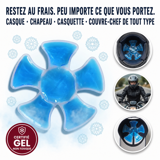 Coussin de refroidissement en gel pour casque moto - gel certifié non toxique