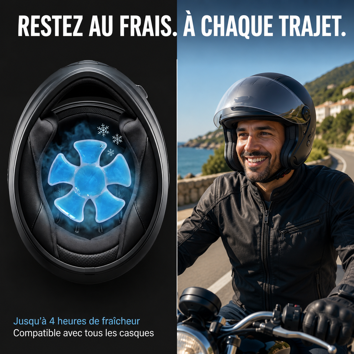Coussin de Refroidissement en Gel pour Casque Moto