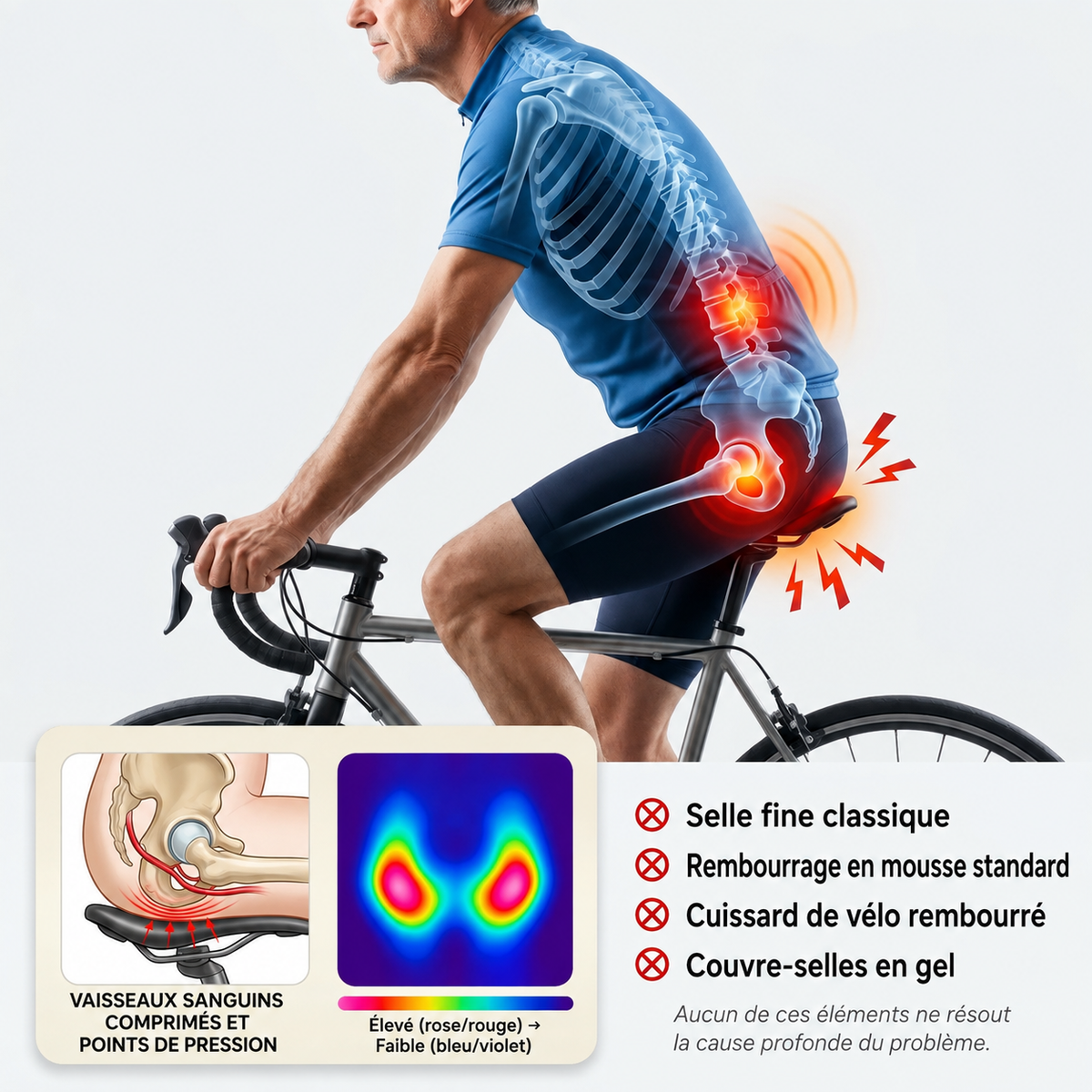 Selle de Vélo 100% Gel – Confort Ultime H/F | Valeora