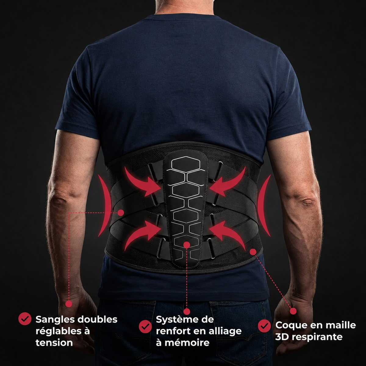 Ceinture Lombaire Rider - Soutien Dorsal pour Motards
