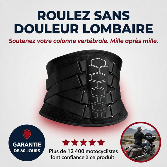 Ceinture Lombaire Rider - Soutien Dorsal pour Motards