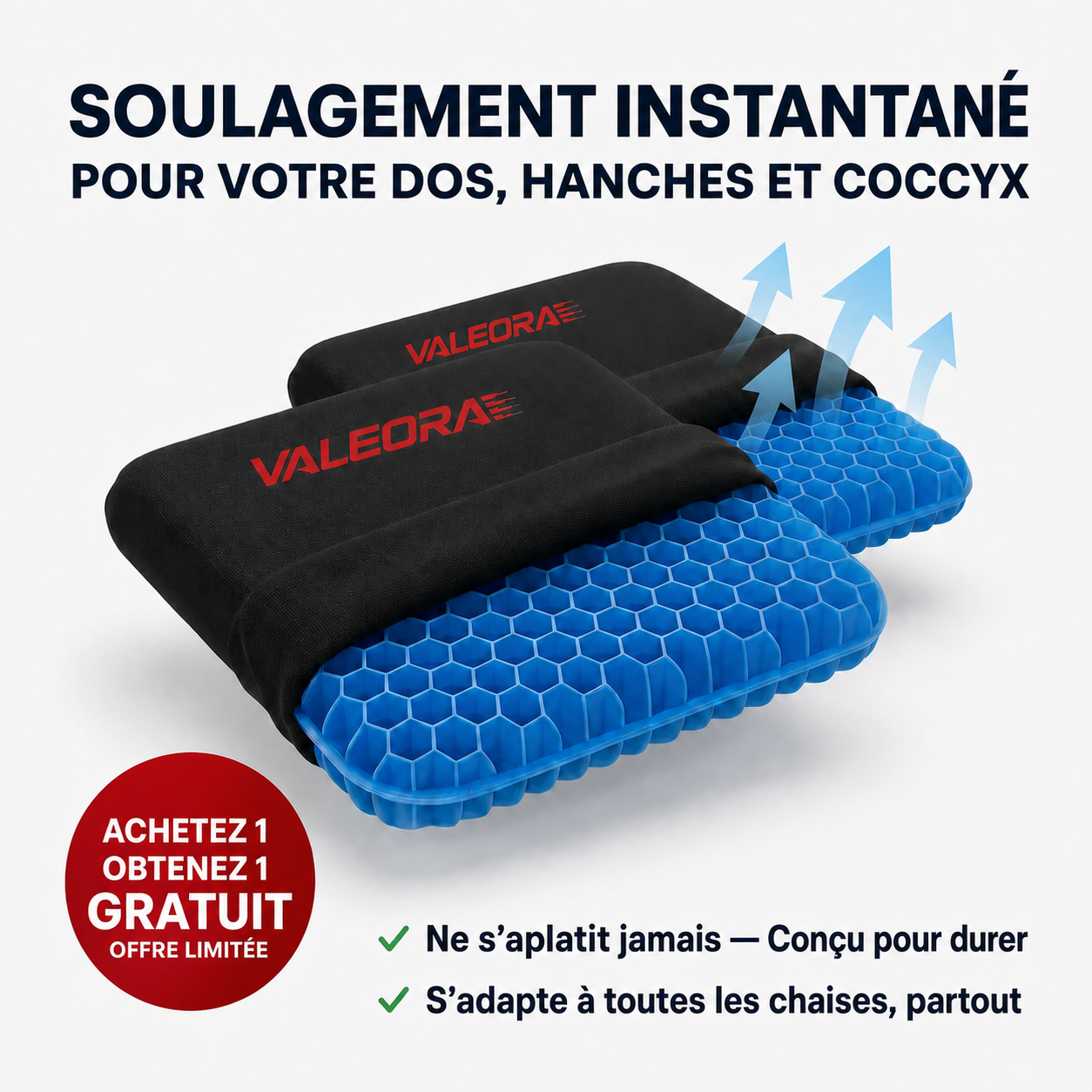 Coussin de Siège 100% Gel