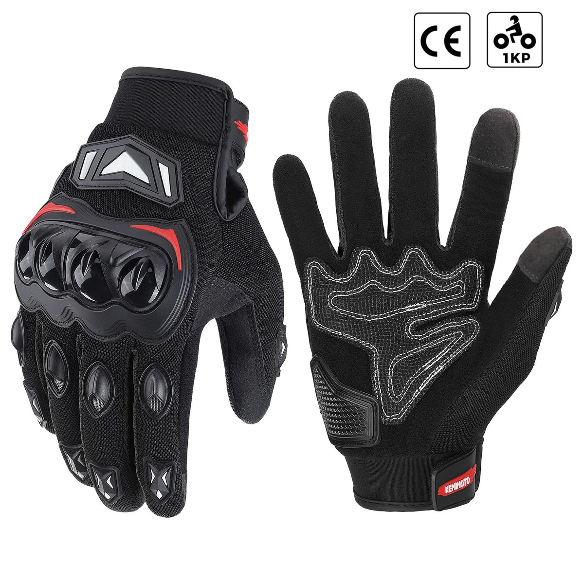 Gants de moto tactiques tactiles avec protection des articulations CE