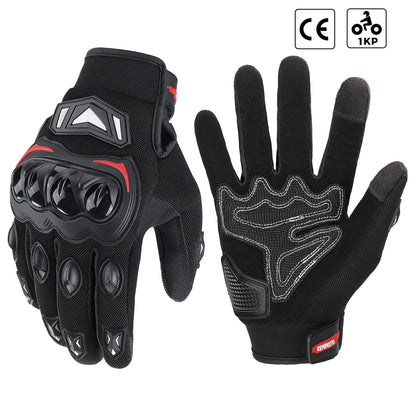 Gants de moto tactiques tactiles avec protection des articulations CE